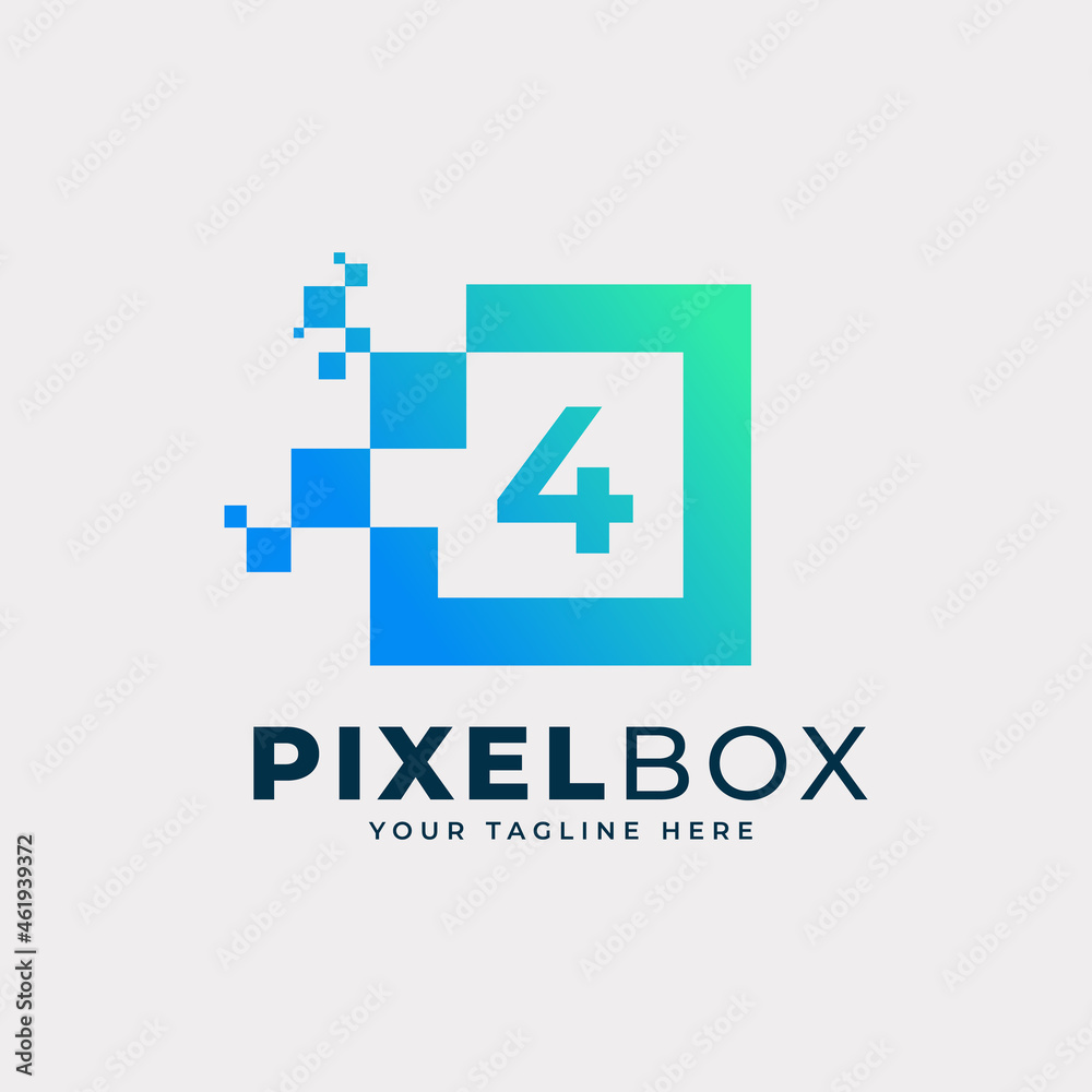 Initial Number 4 Digital Pixel Logo Design. Geometric Shape with Square Pixel Dots. Usable for Business and Technology Logos Initial Number 4 Digital Pixel Logo Design. Geometric Shape with Square Pixel Dots. Usable for Business and Technology Logos