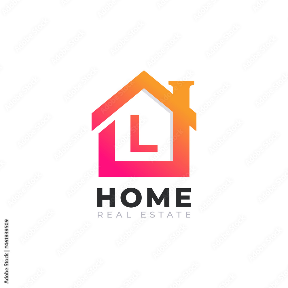 Initial Letter L Home House Logo Design. Real Estate Logo Concept. Vector Illustration Initial Letter L Home House Logo Design. Real Estate Logo Concept. Vector Illustration