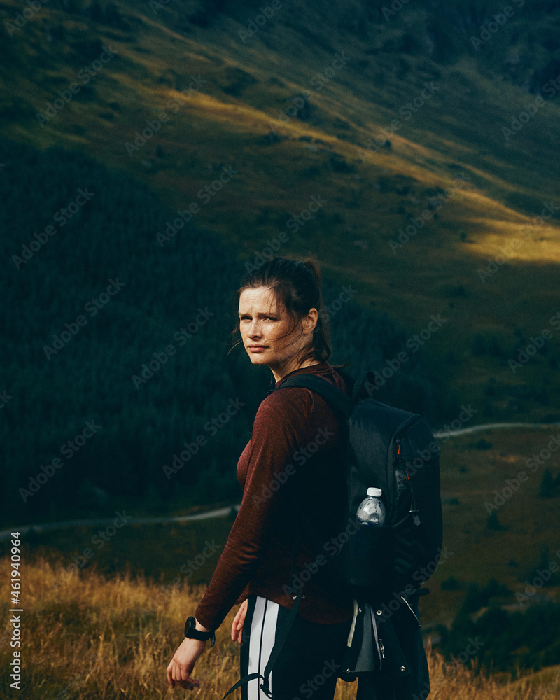 portrait of a woman in the mountains portrait of a woman in the mountains