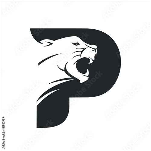 panther in letter P