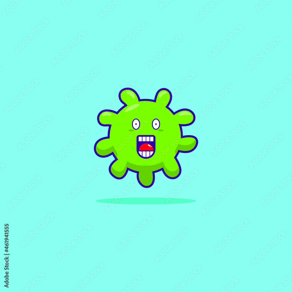 Fototapeta premium Cute corona virus with shocked expression