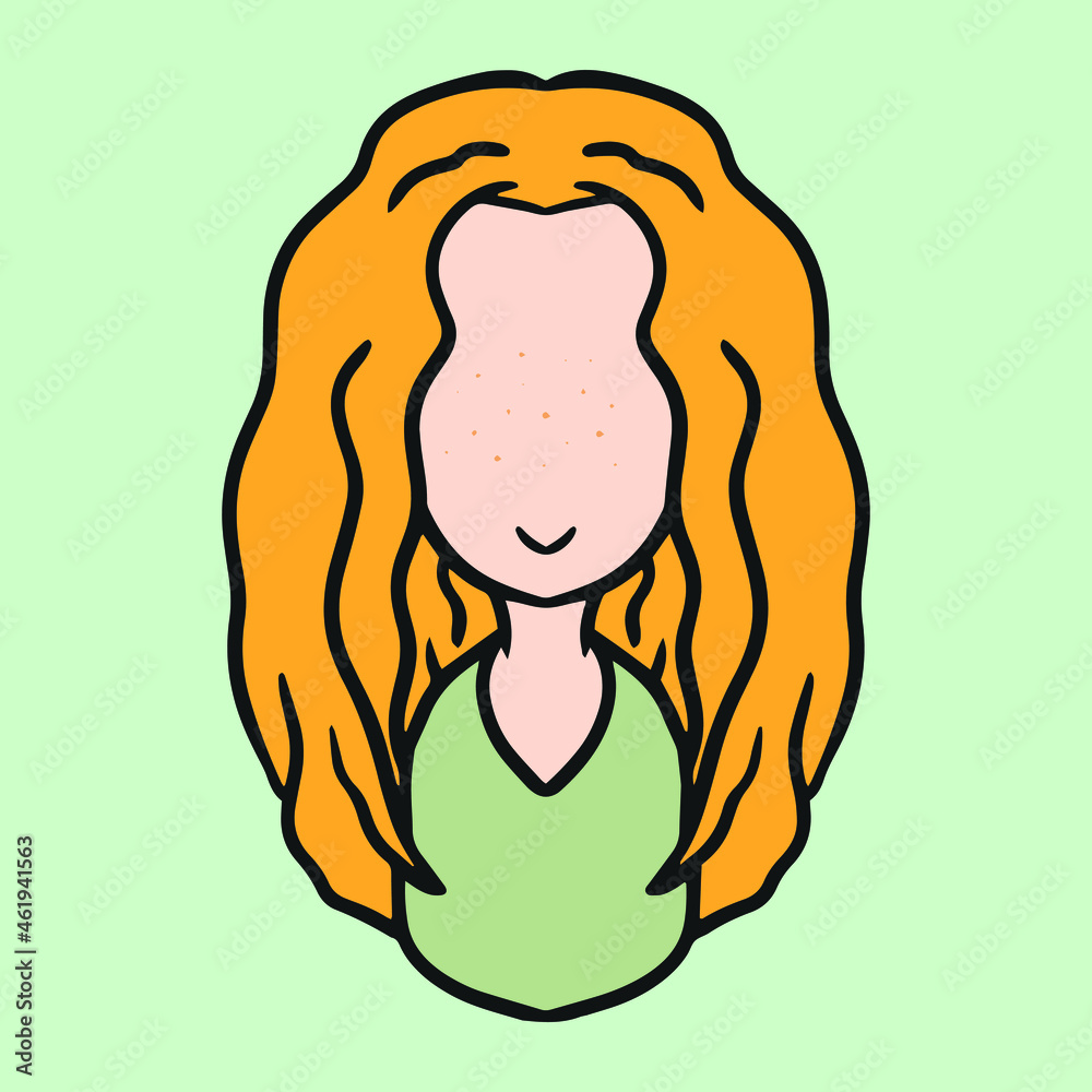 Cute freckles girl with brunette hair, editable vector file for your brand, logo, icon, or all of your graphic needs. Cute freckles girl with brunette hair, editable vector file for your brand, logo, icon, or all of your graphic needs.