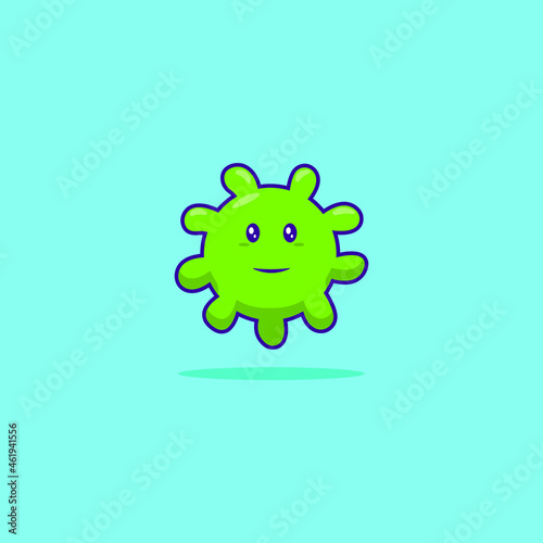 Cute corona virus with flat expression