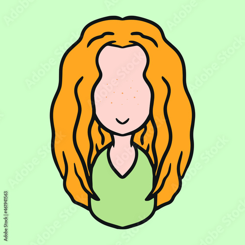 Cute freckles girl with brunette hair, editable vector file for your brand, logo, icon, or all of your graphic needs.