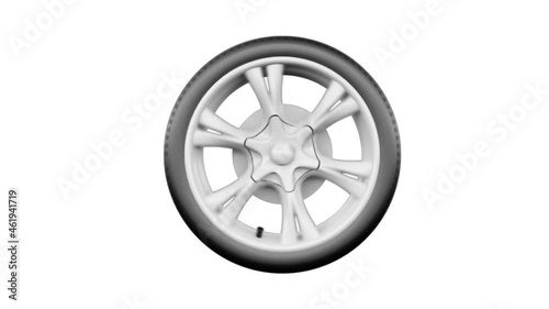 Car Tire Looped HD Alpha channel Included