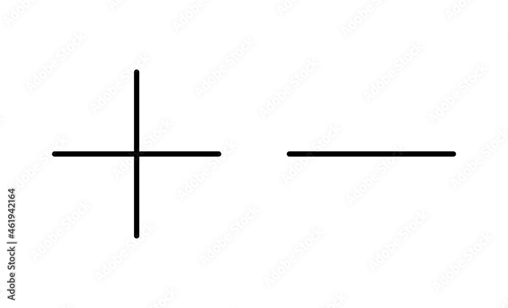 Plus and minus icons set. plus sign and symbol. add plus icon