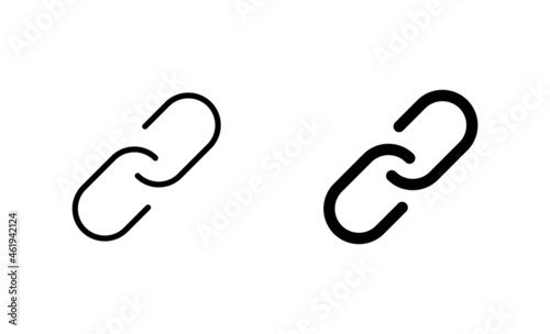 Link icons set. Hyperlink chain sign and symbol