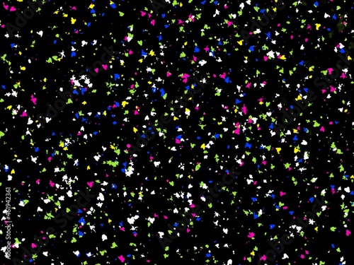 Colorful glitter star texture with black background