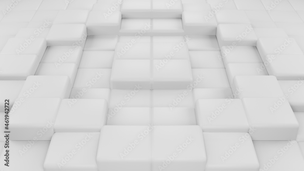 Abstract 3d rendering of geometric square shapes composition modern background