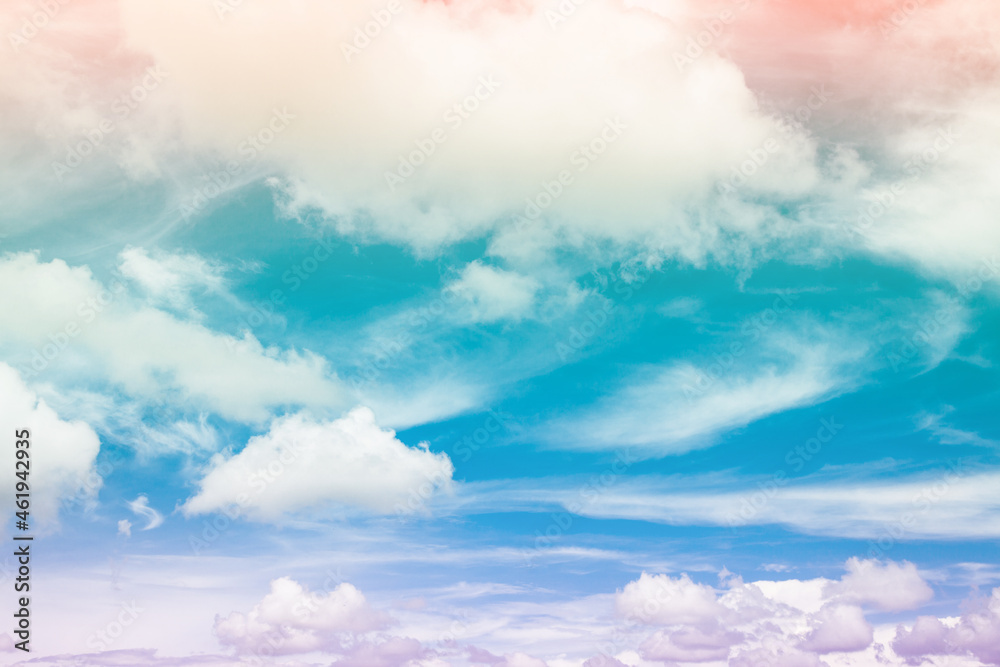 Colorful blue sky with cloud.