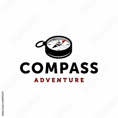 circle Compass logo icon design. Navigational device modern icon. Isolated on white background vector illustration.