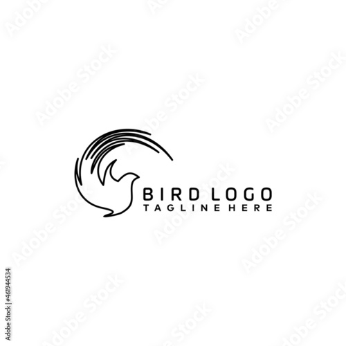 Modern bird line logo design
