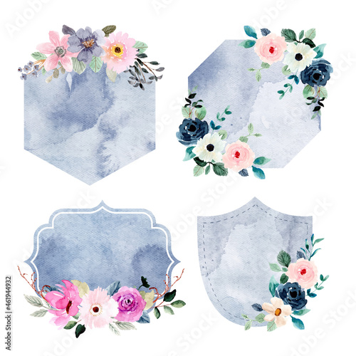 watercolor floral frame collection