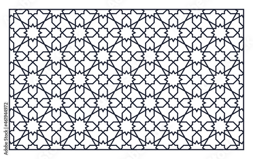 Laser Cutting Template. Decorative Lattice. Middle Eastern Geometric Pattern.