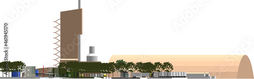3D illustration of building project
