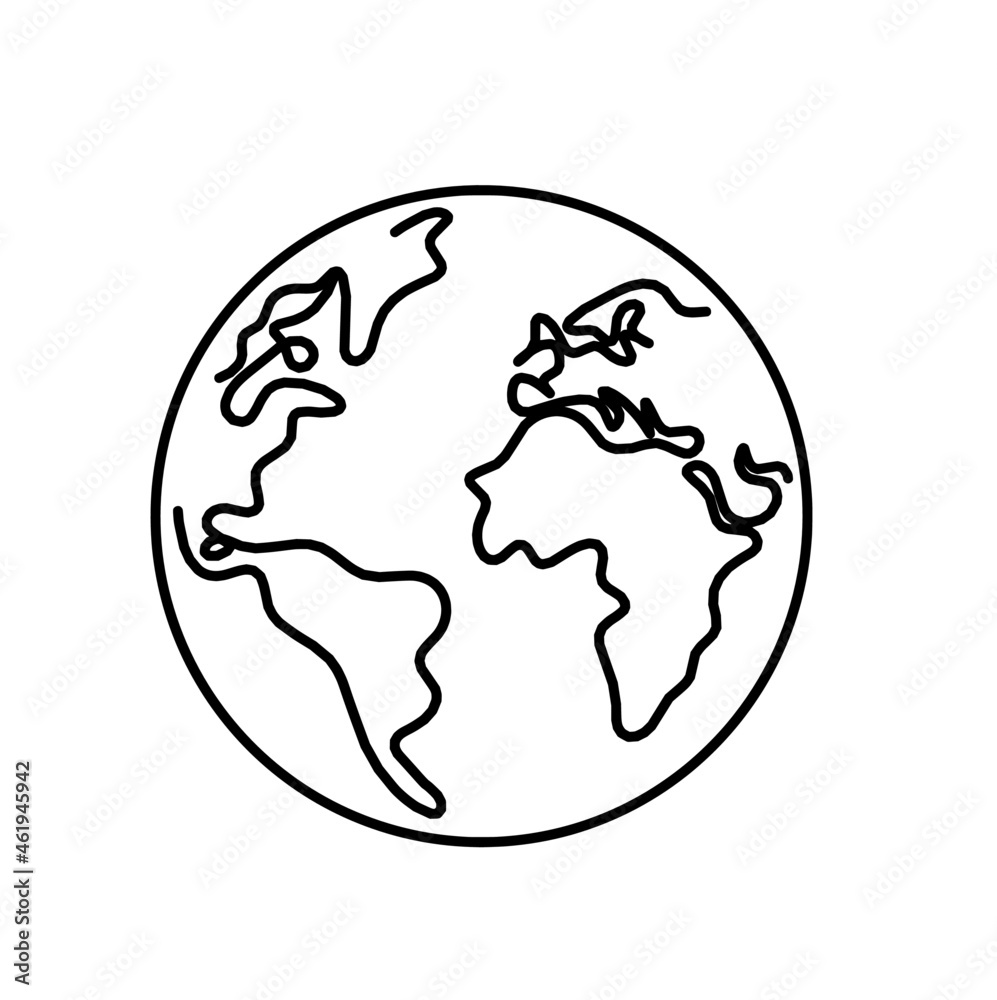 Abstract planet Earth as line drawing on white as background. Vector Abstract planet Earth as line drawing on white as background. Vector