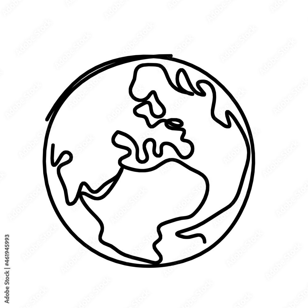 Abstract planet Earth as line drawing on white as background. Vector Abstract planet Earth as line drawing on white as background. Vector