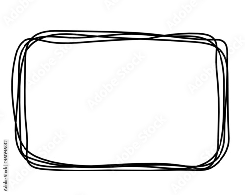 Abstract rectangle as line drawing on white as background. Vector