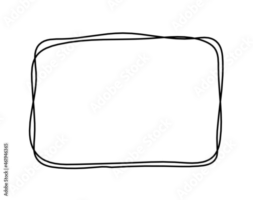 Abstract rectangle as line drawing on white as background. Vector
