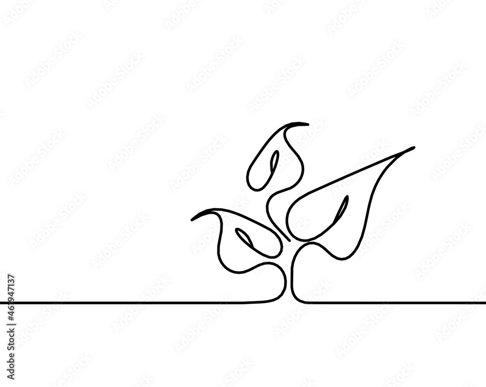 Abstract sprout as line drawing on the white background. Vector Abstract sprout as line drawing on the white background. Vector