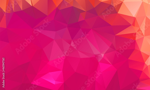 low poly geometric background with abstract pattern made of color orange geometric shapes