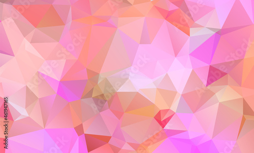 low poly geometric background with abstract pattern made of color light pink shapes