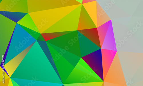 low poly geometric green polygonal Mosaic Background, Creative Design Templates © prathum