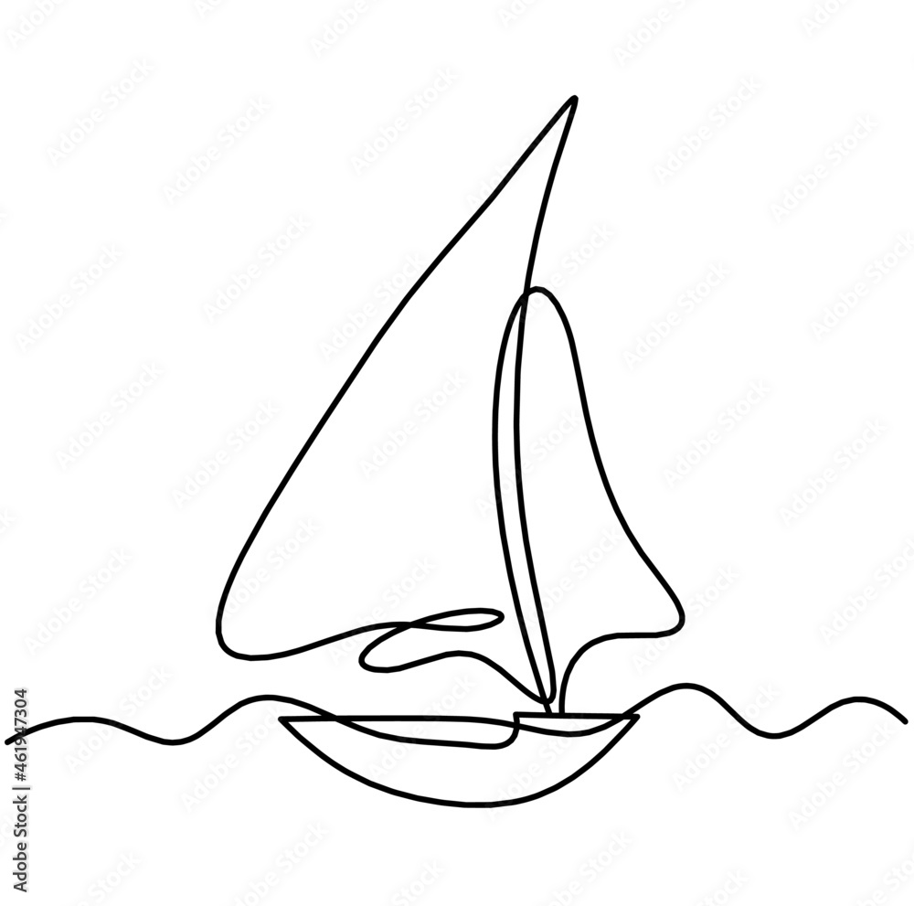 Abstract boat as line drawing on white background. Vector Abstract boat as line drawing on white background. Vector