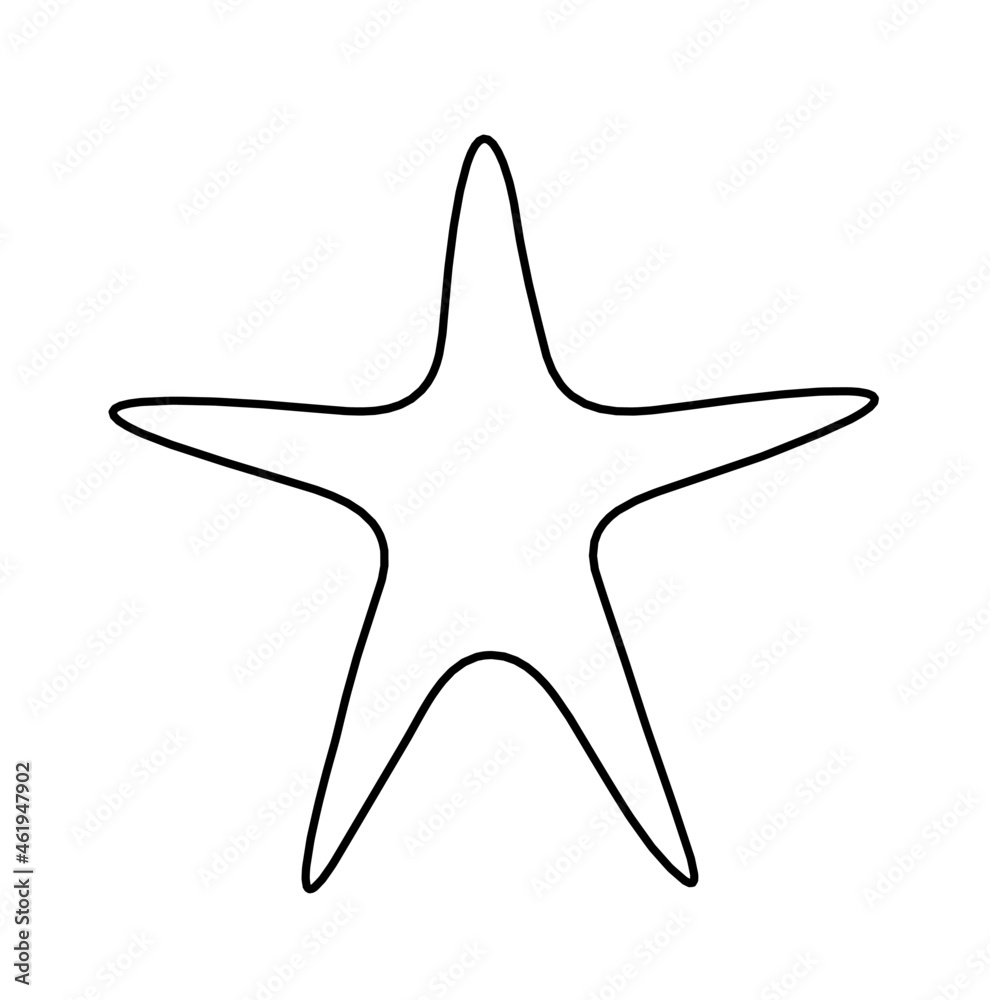 Fototapeta premium Abstract star as line drawing on white background. Vector