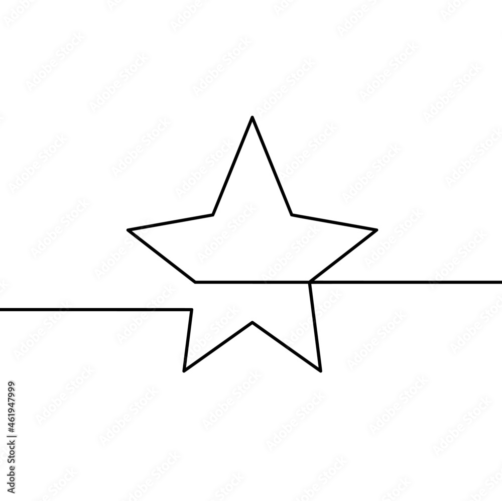 Abstract star as line drawing on white background. Vector Abstract star as line drawing on white background. Vector