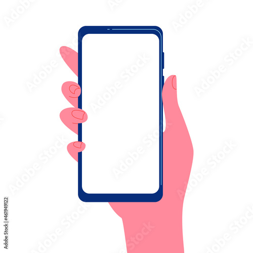 Hand phone vector illustration white background