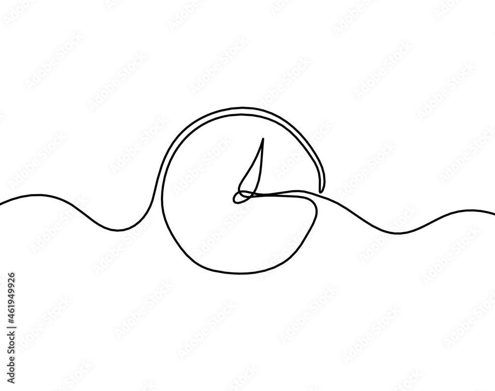 Obraz premium Abstract hourglass clock as line drawing on white background. Vector