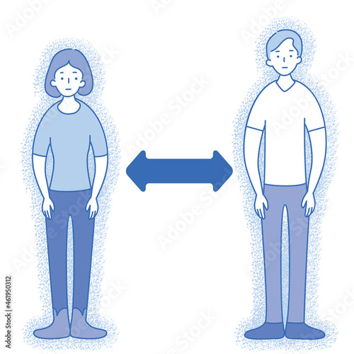 Keep social distance - Man & Woman