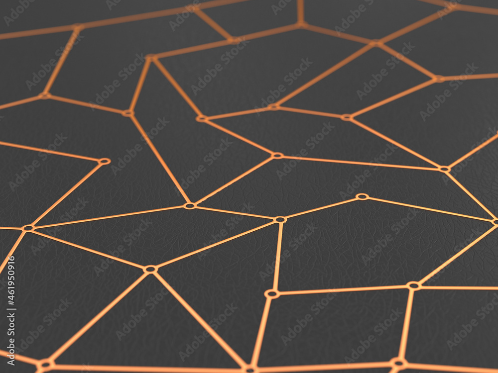 Concept network on dark background. 3D illustration Concept network on dark background. 3D illustration