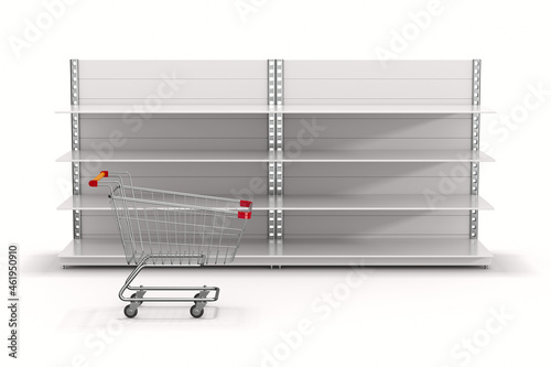 Empty store shelves and sho...