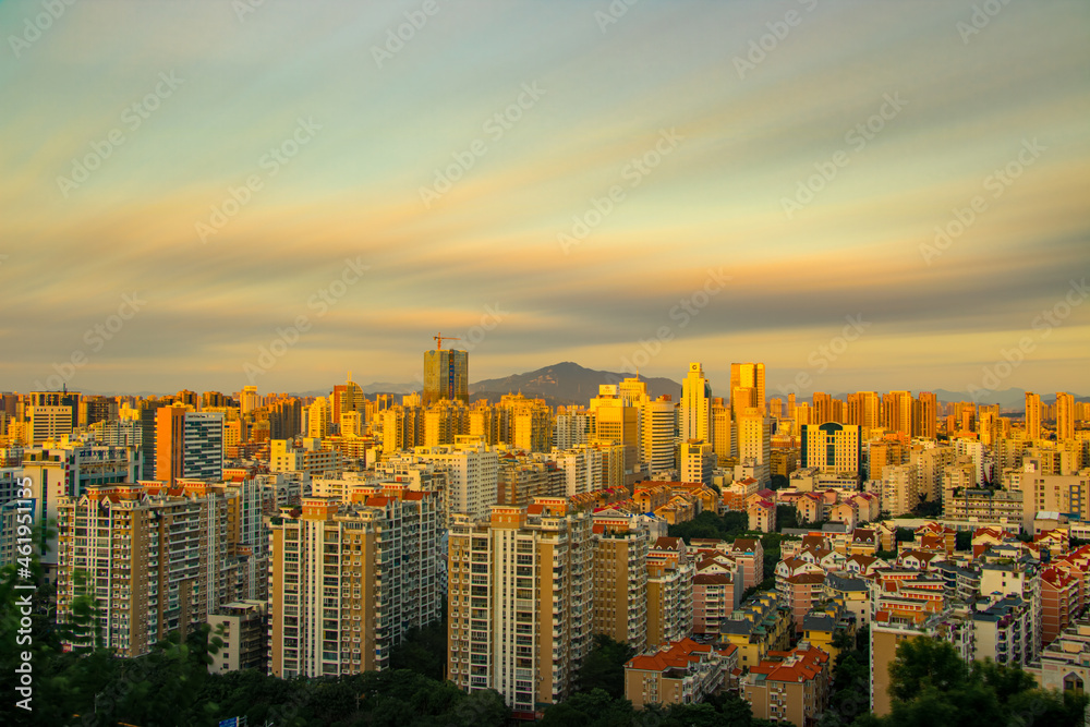 Fototapeta premium Morning panorama of Quanzhou, China.
