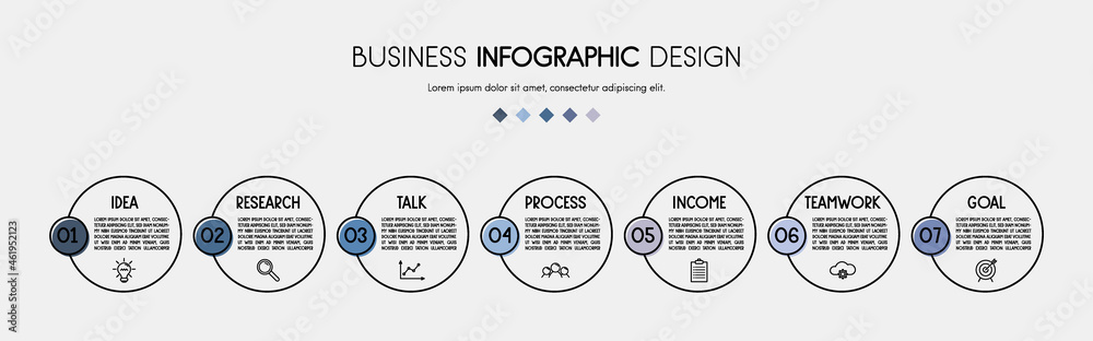 Business infographic with icons. Concept of a diagram. Vector Business infographic with icons. Concept of a diagram. Vector