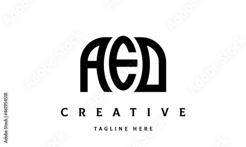 AED creative taj three latter logo vector