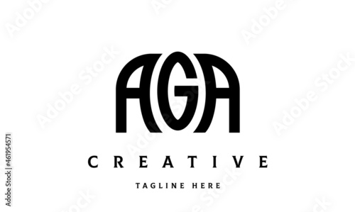 AGA creative taj three latter logo vector