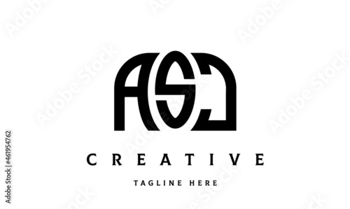 ASJ creative taj three latter logo vector