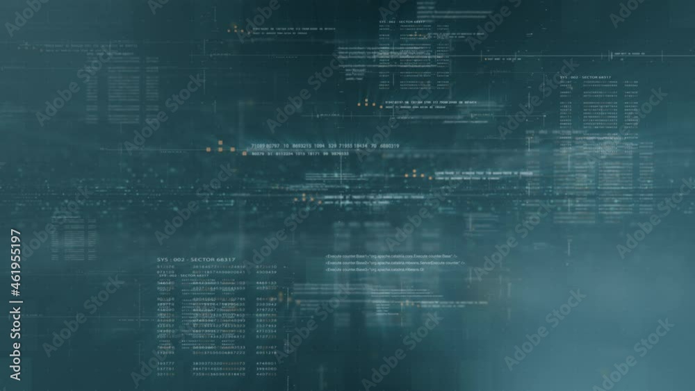 Futuristic simulation of 5G network concept, artificial intelligence quantum physic matrix particles deep learning performing analytic computational head up display loop background