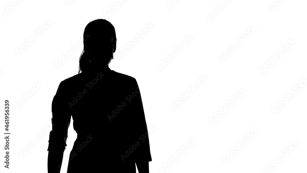 Image of the woman's silhouette on white Image of the woman's silhouette on white