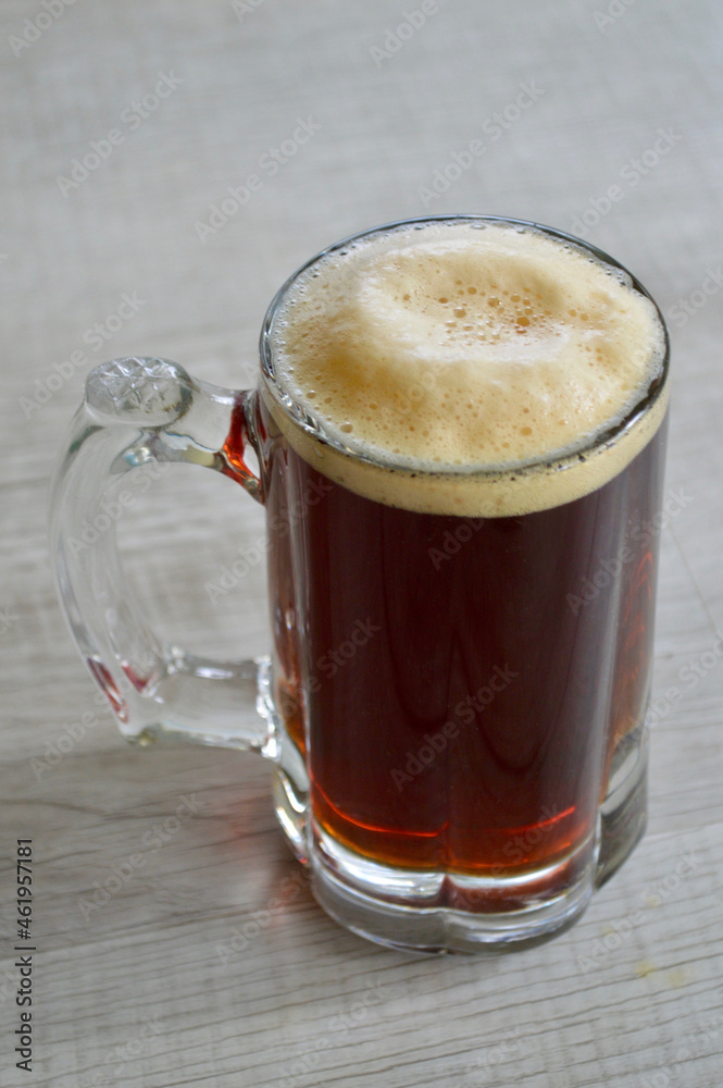 A red IPA beer in a glass A red IPA beer in a glass