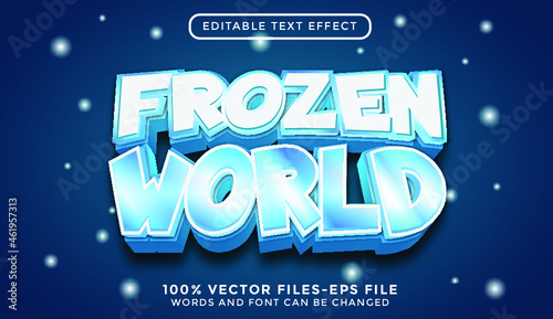frozen world. editable text effect premium vectors