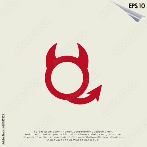 Devil With Horns Logo Design Vector Template