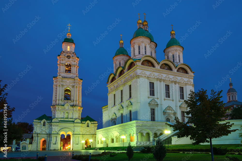 Assumption Cathedral in September twilight. Astrakhan Kremlin, Russia Assumption Cathedral in September twilight. Astrakhan Kremlin, Russia