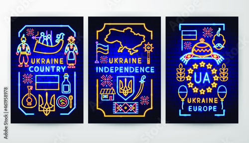 Ukraine Flyer Concepts. Vector Illustration of National Promotion.