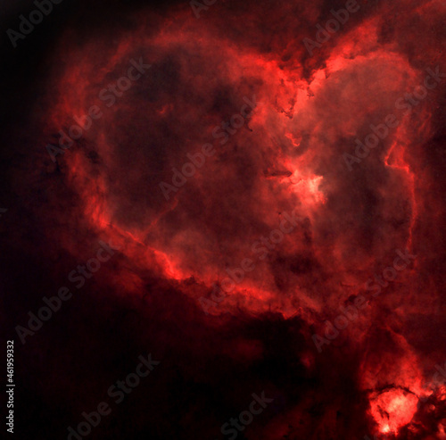 Heart nebula Ic1805 without stars to show the impressive gas clouds