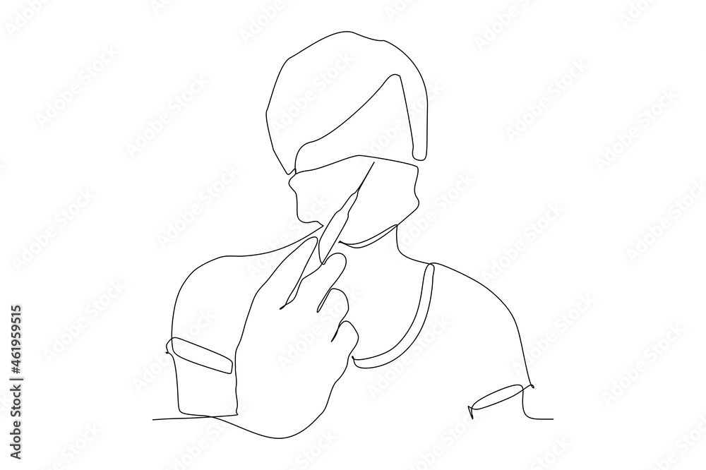 Female doctor wearing protective medical mask and gloves holding syringe in hand isolated vector illustration Female doctor wearing protective medical mask and gloves holding syringe in hand isolated vector illustration