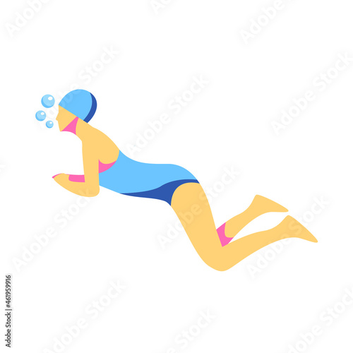 swimming flat illustration
